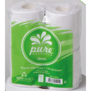 2 Ply Recycled Toilet Tissue 48 Rolls 100x100mm 250 Sheets
